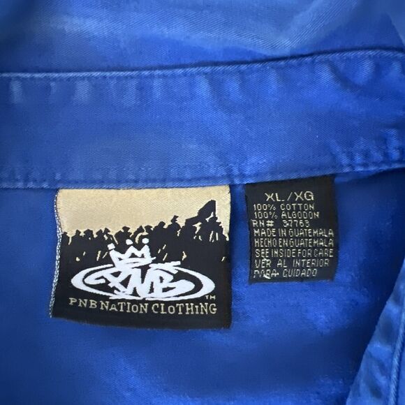 Vintage PNB Nation Shirt MENS X-Large Button Up Short Sleeve 90s Y2k Hip Hop - Picture 3 of 12